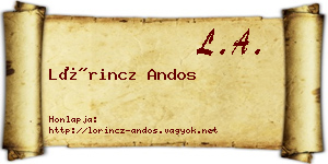 Lőrincz Andos névjegykártya